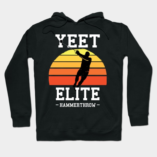 Yeet Elite Hammerthrow Retro Track N Field Athlete Hoodie by atomguy